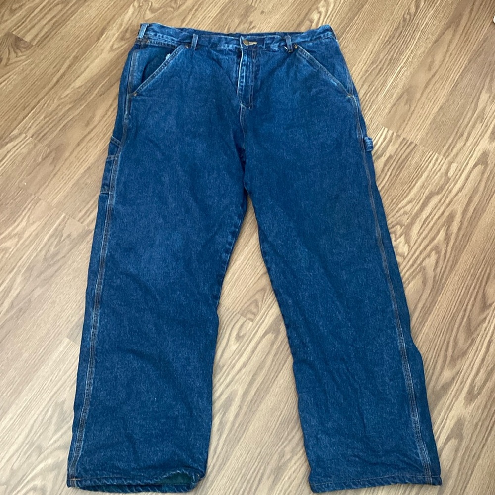 Smith's Workwear Fleece Lined Carpenter Pants Men's Size 40 X 32 Blue Jeans